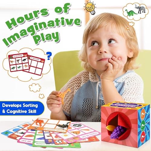 Montessori Sensory Toys for 2-6 Year Olds | 58-Piece Learning & Sorting Games with Mystery Box | Preschool Activities & Speech Therapy Gifts | Easter Basket Stuffers, Birthday Gifts for Boys & Girls thumbnail 5