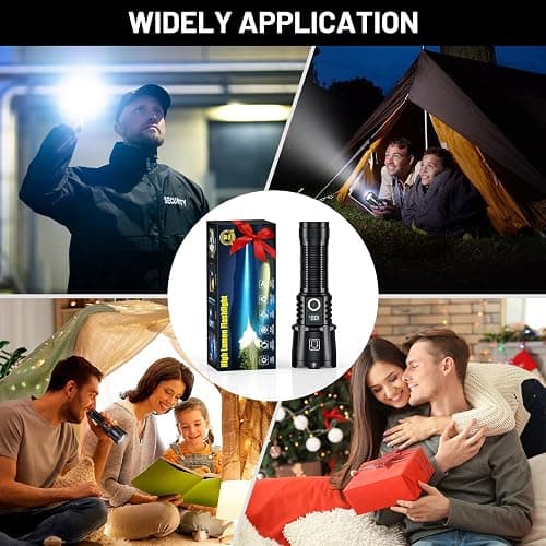 baibian Rechargeable Flashlights 4000.000 High Lumens, Super Bright Flashlight High Powered Tactical Flashlight, 6 Modes with LCD Power Display, Zoomable, Waterproof Handheld Flash Light for Emergency thumbnail 6