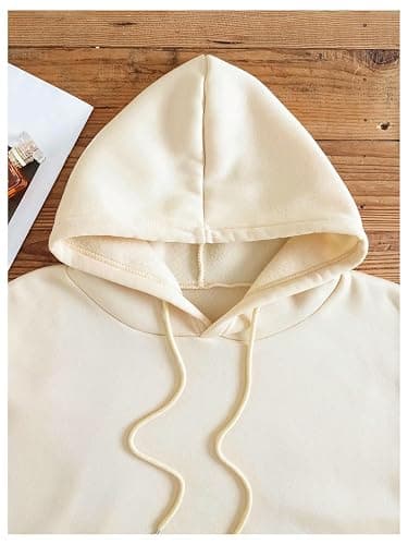 SweatyRocks Women's Letter Graphic Drawstring Hoodies Long Sleeve Thermal Pullovers Sweatshirts thumbnail 3