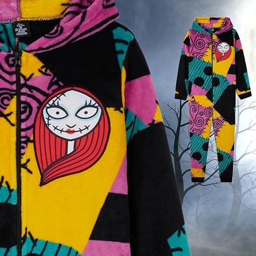 Disney Stitch Girls One Piece Pajamas with Hood, Fleece Sleepsuit - Kids Gift thumbnail 2