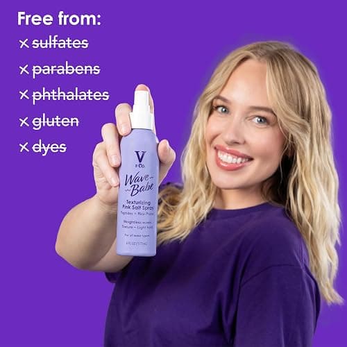 V&Co. Wave Babe Texturizing Pink Salt Spray – Beach Wave Spray for Wavy Hair with Himalayan Pink Salt & Peptides – Lightweight Texturizing & Volumizing Mist for Soft, Touchable Texture – 6 oz thumbnail 7