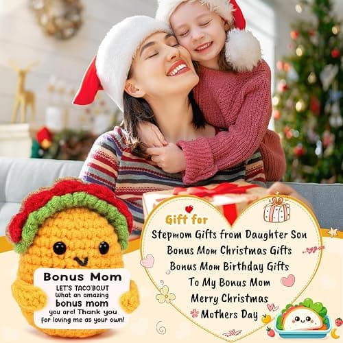 Birthday Gifts for Stepmom Bonus Mom Christmas Funny Gift from Daughter, Mothers Day Stepmom Birthday Gifts Ideas from Son - Handmade Crochet Cute Unique I Love Best Steped Mom Ever Easter 2025 Gift thumbnail 3