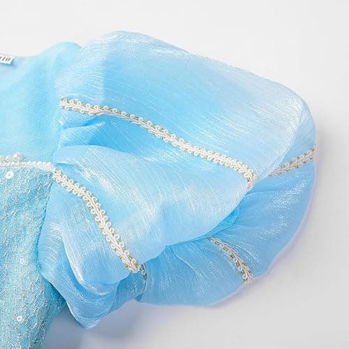 JerrisApparel Girls Princess Dress Puff Sleeve Princess Costume with Accessories thumbnail 6