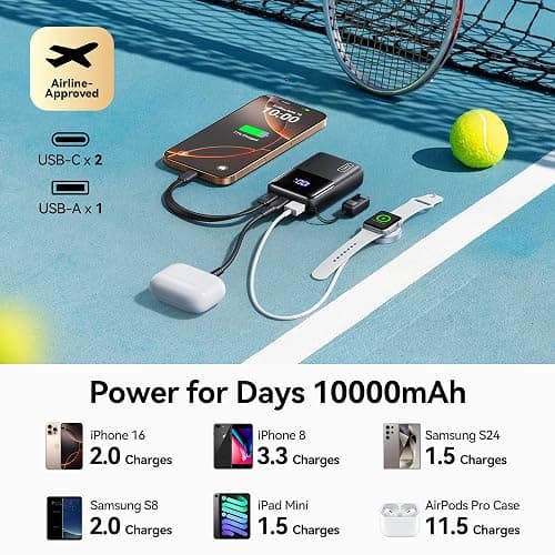 INIU Mini Portable Charger, Small 45W PD Power Bank, 10000mAh USB C in&Out Fast Charging Pocket Size Battery Pack, Travel Essentials Powerbank for iPhone 17 16 15 14 Pro Air, Xiaomi, Samsung S24 etc thumbnail 6