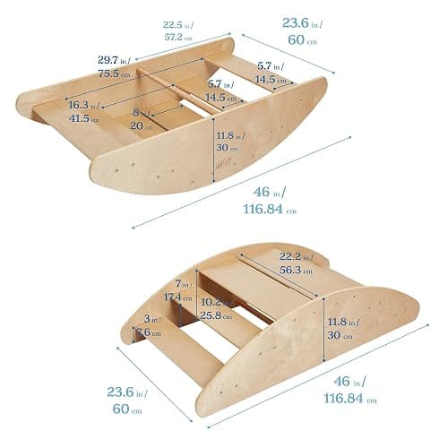 ECR4Kids Rocking Boat and Steps, Play Center, Natural thumbnail 2