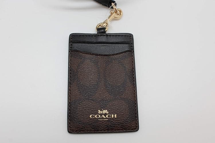 Coach Signature PVC Lanyard ID Badge Card Holder (Brown/Black) thumbnail 8