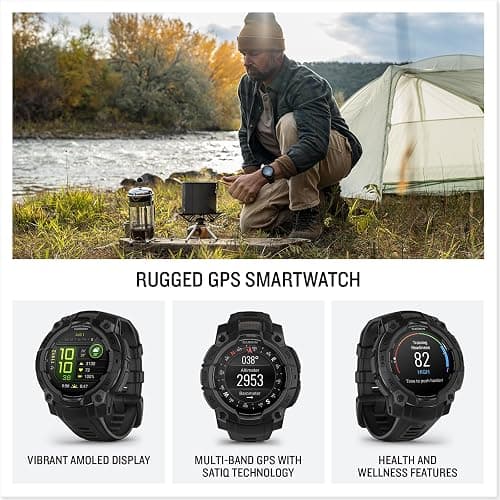 Garmin Instinct® 3 45mm, AMOLED Display, Rugged Outdoor GPS Smartwatch, Metal-Reinforced Bezel, Built-in Flashlight, Up to 18 Days of Battery Life, Black thumbnail 2