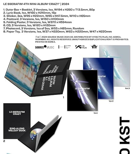 LE SSERAFIM - 4th Mini Album [CRAZY] Photobook Random Version + [Extra Special Photocards] thumbnail 5