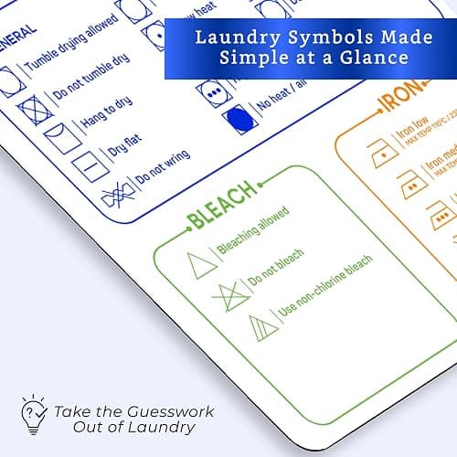 Laundry Symbols Chart Magnet (5x7.6 Inches) – Laundry Care Symbols Chart for Washing Machine & Dryer – Magnetic Laundry Room Must Haves – Stylish Laundry Room Accessories for Easy Clothing Care thumbnail 3