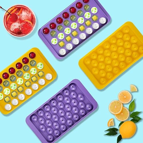 Pink Mini Round Ice Cube Tray for Freezer – 33 Small Sphere Ice Cubes (1.1") – Hard Plastic Ball Ice Mold, Cute Compact Circle Ice Tray for Cocktails Coffee Whiskey & Iced Drinks – 1 Count thumbnail 6