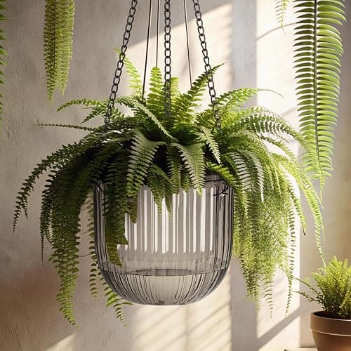 Maxcheck 4 Pcs Self Watering Hanging Planters Indoor Gift 6.5'' 4.5'' Hanging Flower Pots Baskets Outdoor Self Watering Plant with 3hooks Drainage Holes for Home(Grey,Clear) thumbnail 6