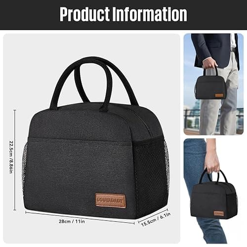 douyadady Lunch Bag Women/Men Lunch Box Women/Men (black) thumbnail 2