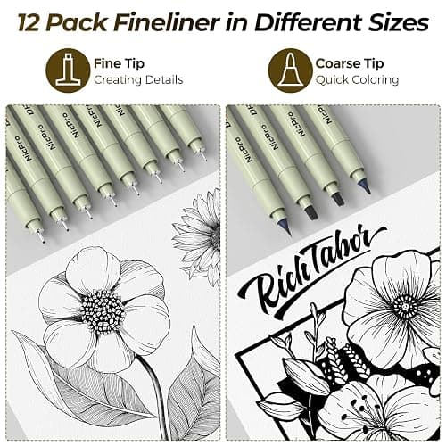 Nicpro 58PCS Art Drawing Supplies Kit, Leather Case, Art Supplies for Adult | Sketching Kit with 12 Micron Pen, 6 Art Mechanical Pencil Set 0.3-2mm, 100 Sheets Sketch Book, Best Gift for Artist Teen thumbnail 5