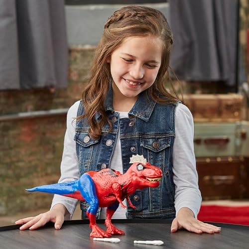 Spider-Man Marvel Web Chompin' Spider-Rex 16-Inch Action Figure with Sounds and Dino Blast Action, Superhero Toys for Kids Ages 4 and Up thumbnail 2