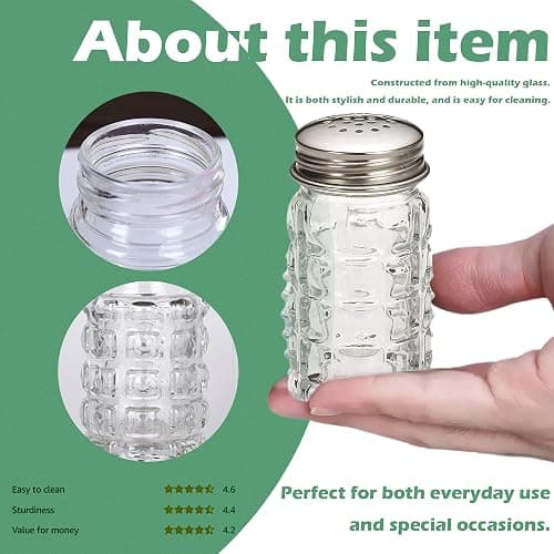 Retro Style Salt and Pepper Shakers with Stainless Tops (2) thumbnail 4