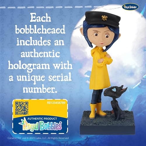 Royal Bobbles Coraline with The Cat – 6.5 Inches Tall – Collectible Bobblehead Statue thumbnail 4