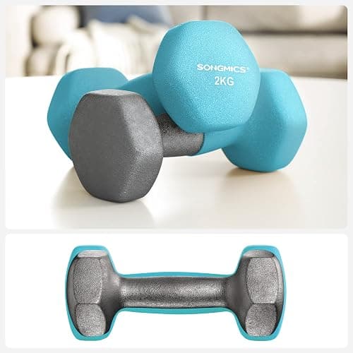 SONGMICS Weight Lifting Dumbbell Kit with Storage Stand, for Fitness, Vinyl Coated thumbnail 7