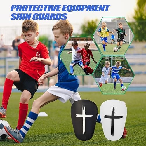 Mini Soccer Shin Guards, 2 Pairs - Extra Small, Fixed Straps, Calf Protection thumbnail 3