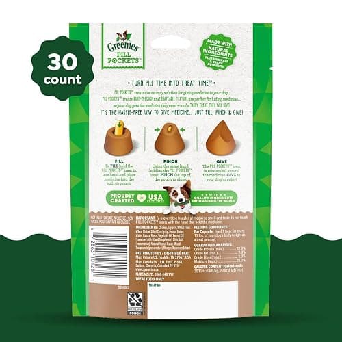 Greenies Pill Pockets for Dogs Large Size, Dog Treat Pouch for Capsule Medication, Peanut Butter Flavor, 7.9 oz. Pouch thumbnail 2