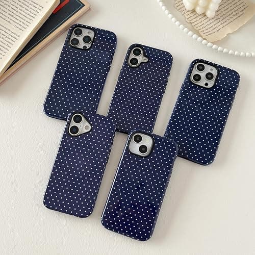 ZTOFERA for iPhone 15 Case Fit for MagSafe, Dots Pattern-Navy Blue | Cute Polka Dot Pattern | Built in Magnetic Support Magnetic Accessory | Hard PC Back+Soft Layer Dual Protective Phone Case thumbnail 6