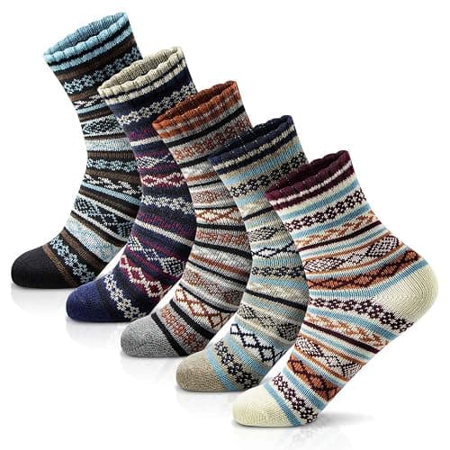 MORECOO Stocking Stuffers - Christmas Gifts for Women - Socks for Women - Thick Wool Soft Warm Cozy Crew Womens Socks - Image 1