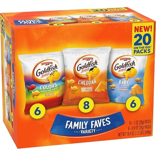 Goldfish Family Faves Crackers, Cheddar, Colors and Baby Crackers Snack Packs, 20-Ct Variety Pack (Pack of 2) thumbnail 8
