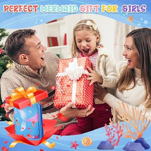 JAMIEWIN Markers Set with Glitter Mermaid Pencil Case, 59 Pcs Art and Craft Supplies Kit for Kids, Mermaid Gifts for Girls 4-9 Year Old for Christmas Birthday thumbnail 7