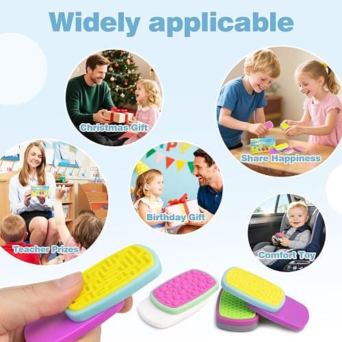 Magnetic Fidget Sliders 6 Pack, Large Textured Sensory Toys for Kids Adults | Stress Relief Toys for ADHD Autism, Quiet Silicone Fidgets for Classroom Office Travel, Birthday Gifts thumbnail 6