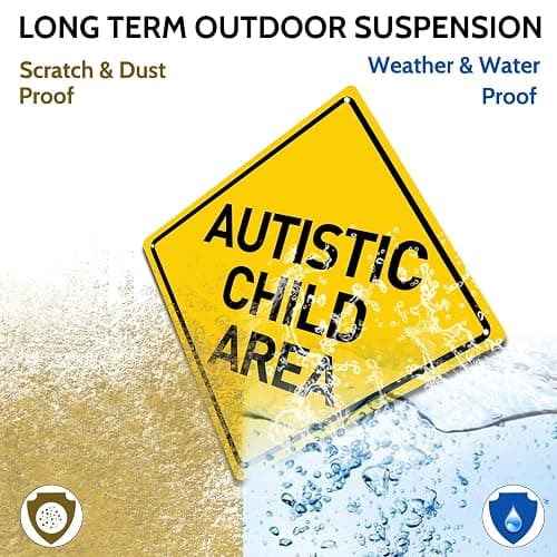 BTHUKO Autistic Child Area Heavy Duty Aluminum Warning Sign 12" X 12" thumbnail 6