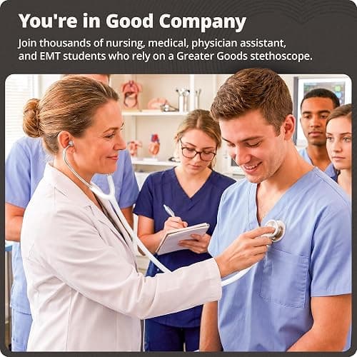 Greater Goods Dual-Head Stethoscope for Nurses, Medical Students & EMTs | Free Parts Program, 360° Rotating Chestpiece, Tunable Diaphragm, Lightweight, Non-Chill Rim, Latex-Free Tubing (Warm White) thumbnail 8