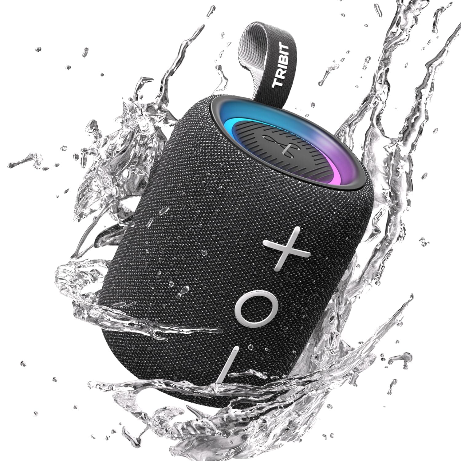Tribit StormBox Mini+ Bluetooth Speaker 12W,360°Surround Sound,12H Playtime,BT 5.4,IPX7 Waterproof,LED Lights,Custom EQ,TWS Pairing,Type-C, AAC/SBC Support,Portable for Home/Outdoor/Travel Black thumbnail 2