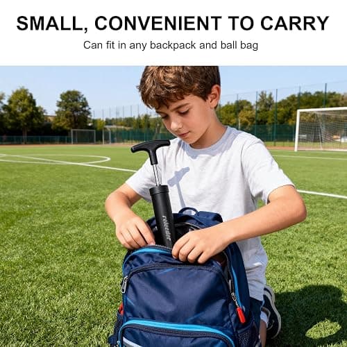 10 Inch Ball Pump Kit, Basketball Pump, Portable Air Pump with 5 Needles, 1 Nozzle & Extension Hose for Soccer Football Volleyball Water Polo Rugby Exercise Sports Ball thumbnail 4