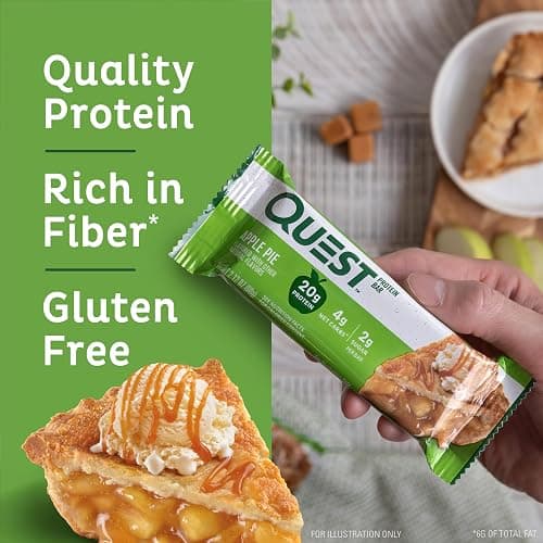 Quest Nutrition Apple Pie Protein Bar, 20g Protein, 4g Net Carbs, 2g Sugar, Gluten Free, Keto Friendly, 12 Count thumbnail 3