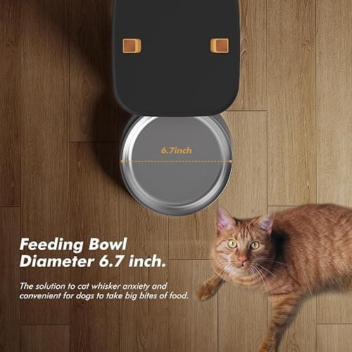 Automatic Dog Feeder - 8L/34 Cups Large Capacity Automatic Cat Food Dispenser with LCD Screen, Large Food Tray, Battery Operated, Timed Cat Feeder, Up to 50 Portions 6 Meals Per Day, Keeps Fresh thumbnail 6