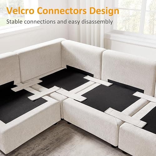 VANOMi Modular Sectional Sofa, Convertible Sofa Couch Modular Sofa with Ottoman, Sectional Sofas for Living Room Small Apartments thumbnail 4