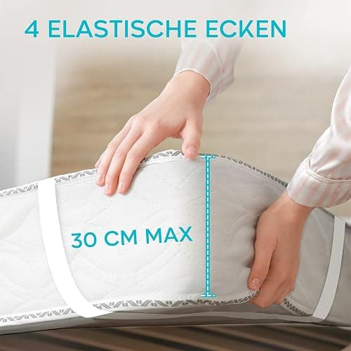 Matratzenschoner Wasserdicht 90x200cm Oeko-TEX Zertifiziert von Twinzen - Matratzenschoner 90 x 200 Wasserundurchlässig aus Atmungsaktiver Baumwolle mit 4 Eckgummis thumbnail 6