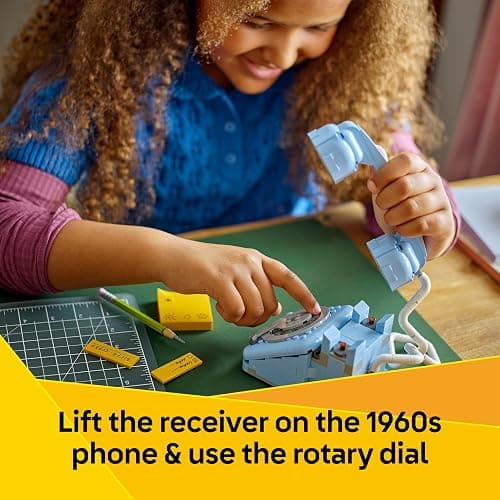 LEGO Creator 3in1 Retro Telephone Toy with Rotary Dial - Transforms into a 1980s Model or 2 Mobile Phones from the 2000s - Creative Gift for 8+ Year Old Girls & Boys - 31174 thumbnail 6