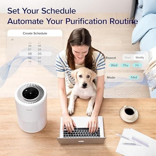 LEVOIT Air Purifier for Home Bedroom Dorm Room, Smart WiFi Alexa Control, AHAM VERIFIDE, 3-in-1 Filter with HEPA Sleep Mode for Allergens, Pollutants, Smoke, Dust, Core 200S-P, White thumbnail 2