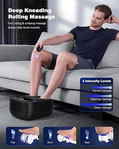 Foot Massager with Heat and Remote, Shiatsu Deep Kneading Feet Massager for Plantar Fasciitis & Neuropathy, Foot Warmer, Gifts for Mom Women Men Dad, Fits Up to Men Size 12 thumbnail 6