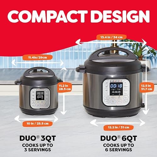 Instant Pot Duo 7-in-1 Mini Electric Pressure Cooker, Slow Rice Cooker, Steamer, Sauté, Yogurt Maker, Warmer & Sterilizer, Includes Free App with over 1900 Recipes, Stainless Steel, 3 Quart thumbnail 5