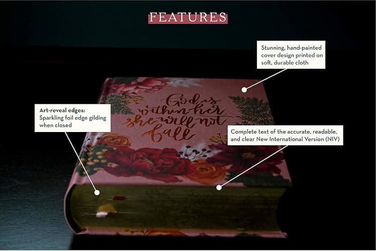NIV, Artisan Collection Bible, Cloth over Board, Pink Floral, Designed Edges under Gilding, Red Letter, Comfort Print thumbnail 6