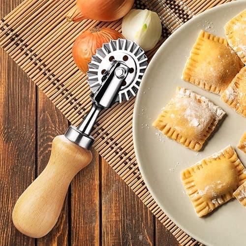 Fusiontec Pastry Wheel Cutter - Pasta Cutter Wheel - Ravioli Crimper Cutter Wheel for Home and Kitchen Use, 1.3inch thumbnail 6