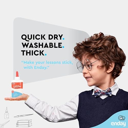 Liquid Glue (12 Pack) - 4 oz Washable School Glue, Bulk, Non-Toxic for Kids, for Slime, Arts and Crafts - by Enday thumbnail 8