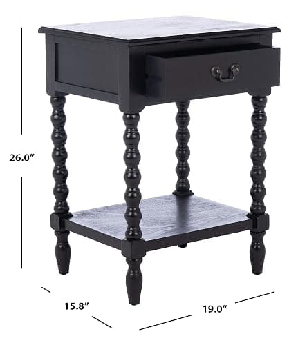 Safavieh Home Collection Athena Black 1-Drawer Accent Table thumbnail 3