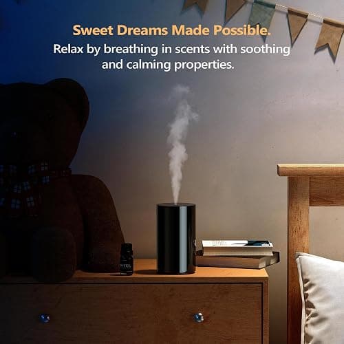 Airversa Waterless Diffuser for Essential Oil, Battery Operated Nebulizer, 0.7 Fl.Oz./ 20mL Capacity, Mini Scent Air Machine, 3 Countdown Timers & 3 Mist Levels for Home Room Car Office - AN8 Black thumbnail 7