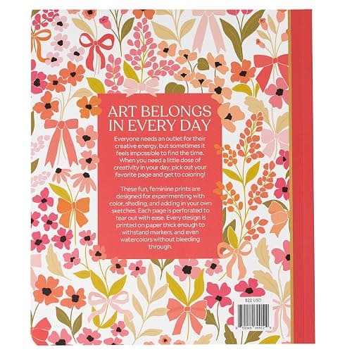 Put A Bow On It Coloring Book by Elyse Breanne Design | 40 Single-Sided Pages, Girly and Friendship Designs for Adults & Teens (8.5x10") thumbnail 4