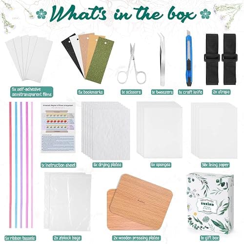 Suziko Professional Flower Press Kit 6 Layers 6.3 x 8.3 inch, Flower Pressing Kit for Adults Kids, Leaf Press,Great Gift for Any Occasion thumbnail 9