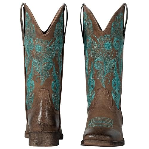 J's.o.l.e Women's Floral Embroidered Cowboy Boots Square Toe Fashion Western Cowgirl Boots thumbnail 3