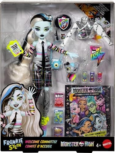 Monster High Frankie Stein Doll, Welcome Committee Set with 15 Accessories Including Poster, Sticker, Pet Watzit and More (Amazon Exclusive) thumbnail 6