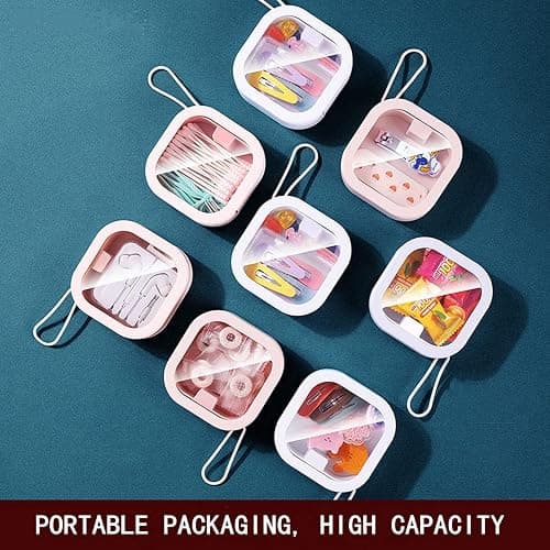 REVAXUP 2pcs Hair Tie Organizer Boxes,Small Portable Holder Can Be Stackable Or Hung On The Wall,Best for Ties Storage or Small Items on Desktop, Pink&White thumbnail 7